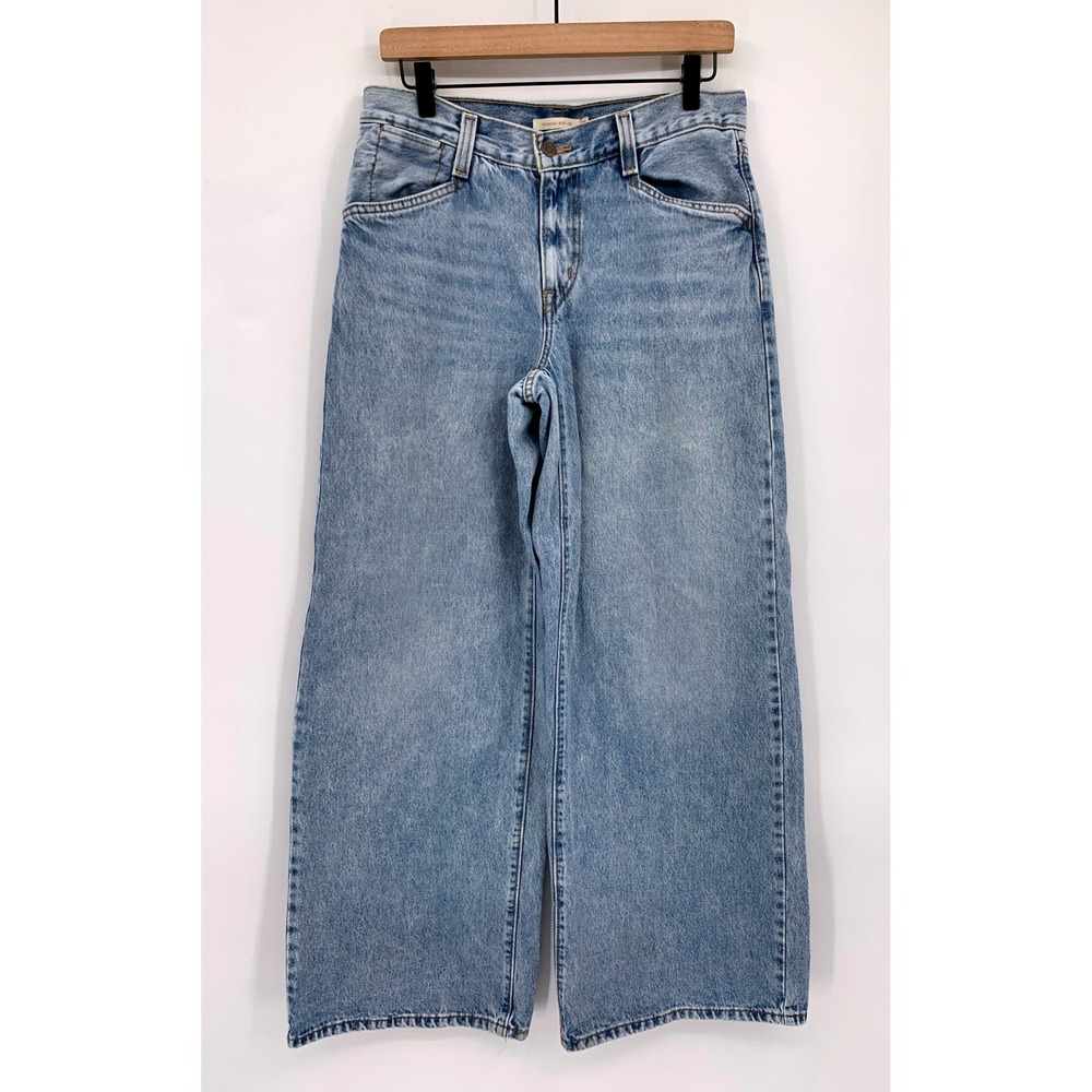 Levi Wide Leg Jeans Womens 28 Blue 94 Baggy Wide Leg Light Wash Denim Pants